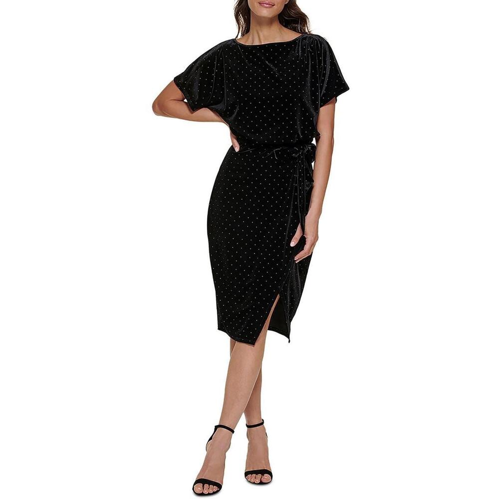 Kensie Dresses Womens Black Studded  Sheath Dress XS